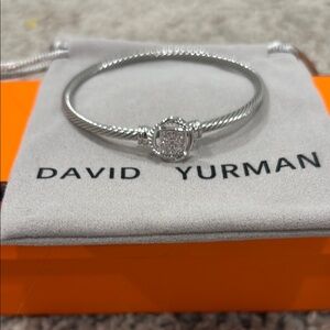 David Yurman Silver Bracelet with Diamond Accents